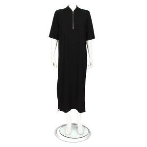 Designer IGWT In God We Trust Black Half Zip Maxi Chic Women's Dress size S /716